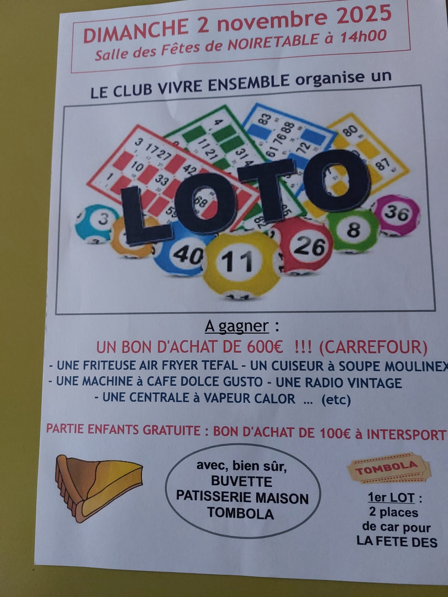 affiche LOTO à  Noirétable