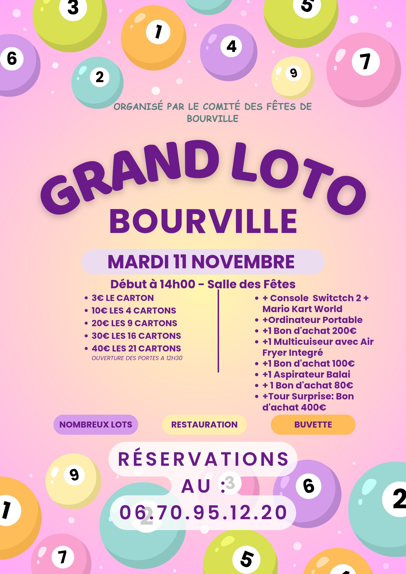 affiche Grand Loto à Bourville