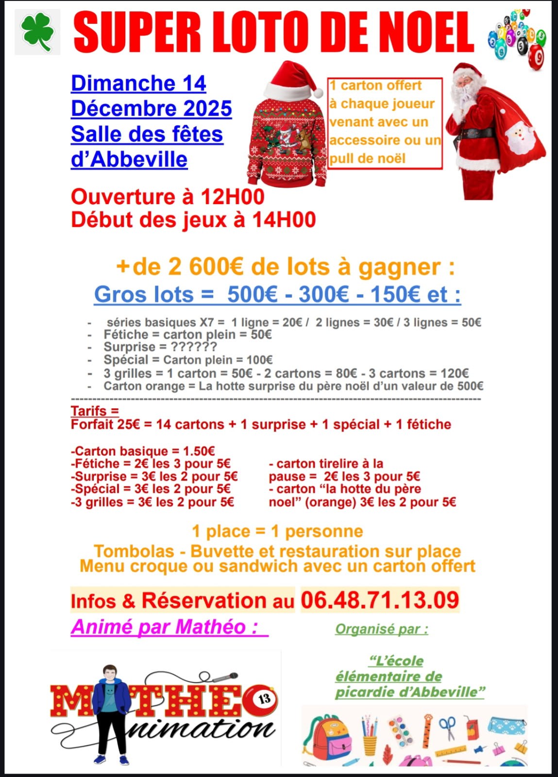 affiche SUPER LOTO DE NOEL à Abbeville