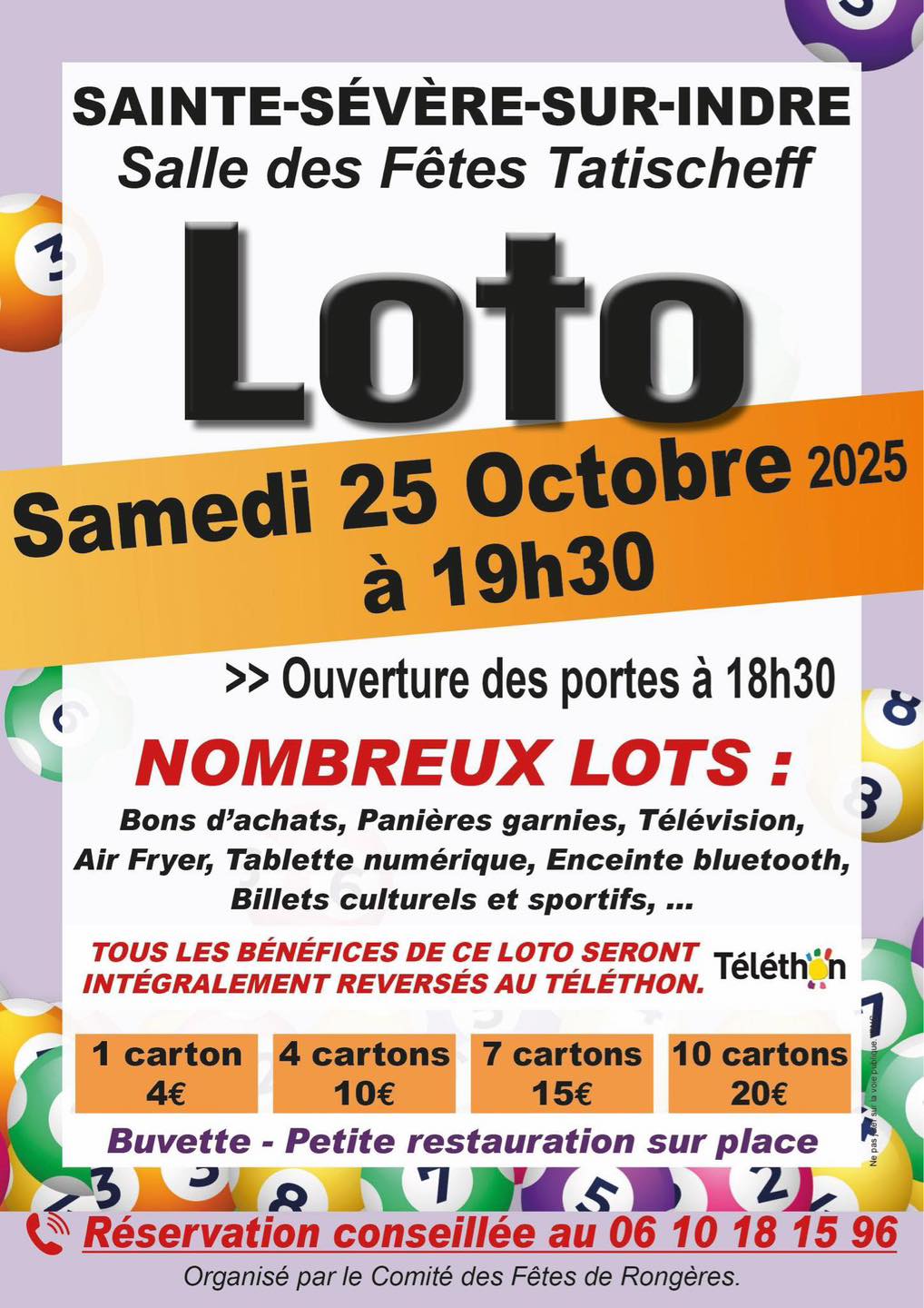 affiche Loto à  Sainte-Sévère-sur-Indre