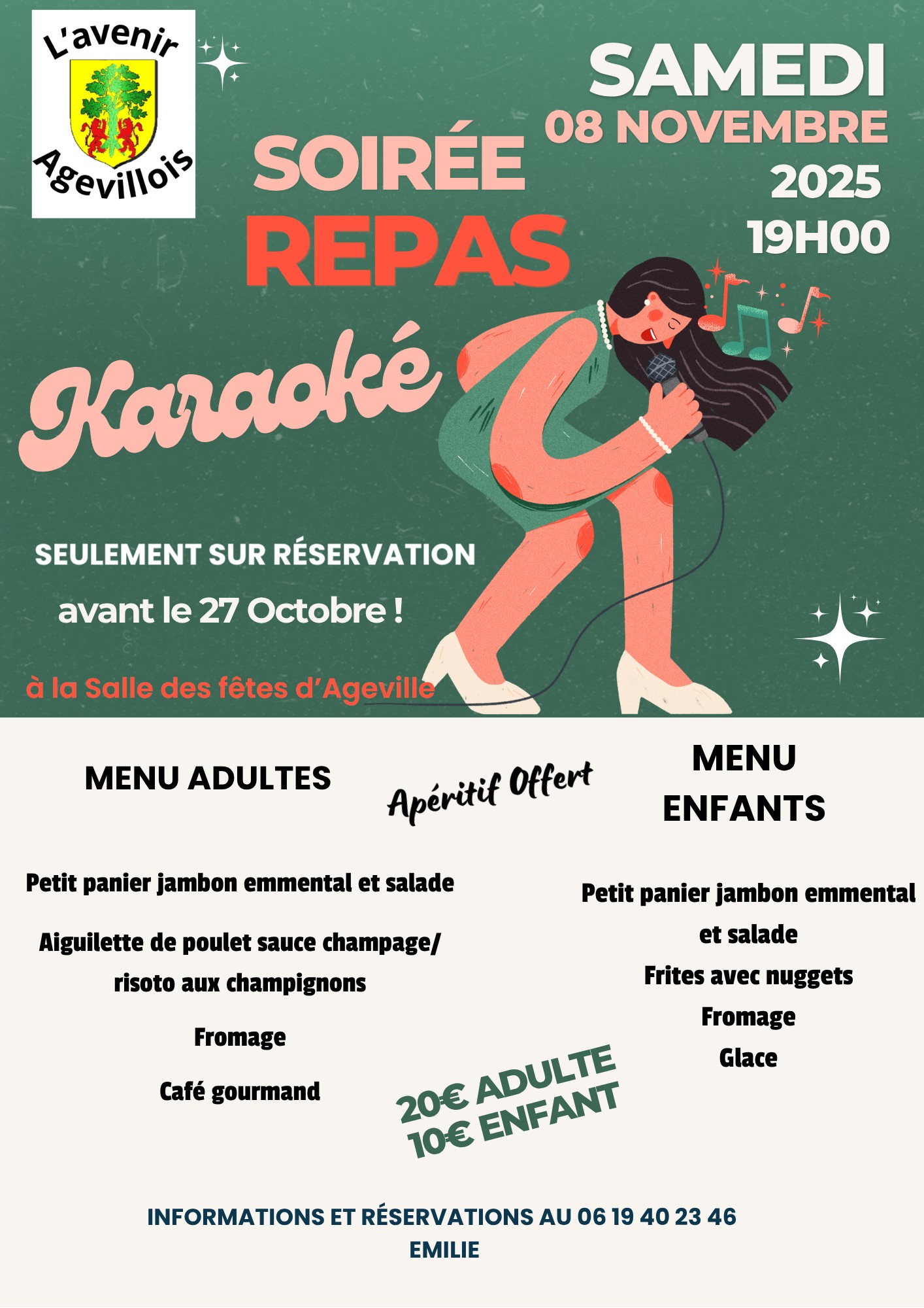 affiche Soirée Repas Karaoké à  Ageville