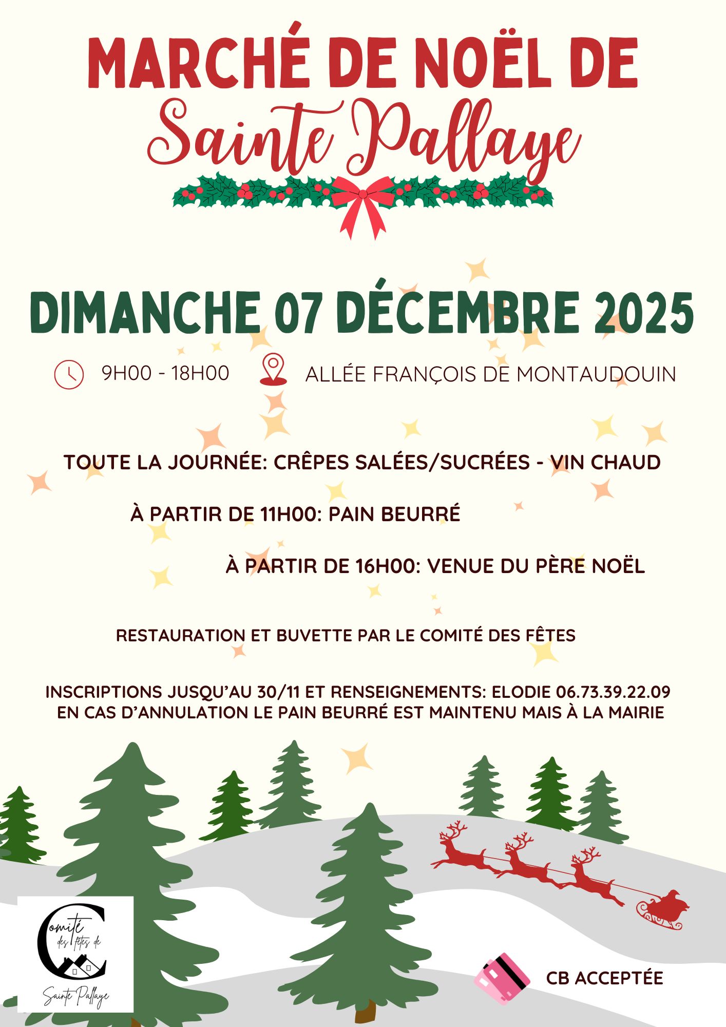 affiche Marché de Noël à Sainte-Pallaye