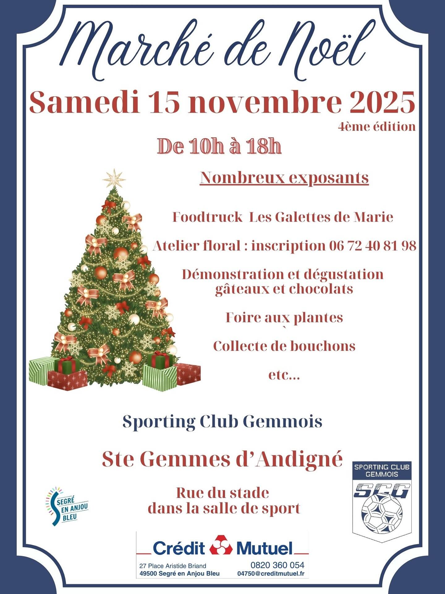 affiche Marché de Noël à Sainte-Gemmes-d'Andigné