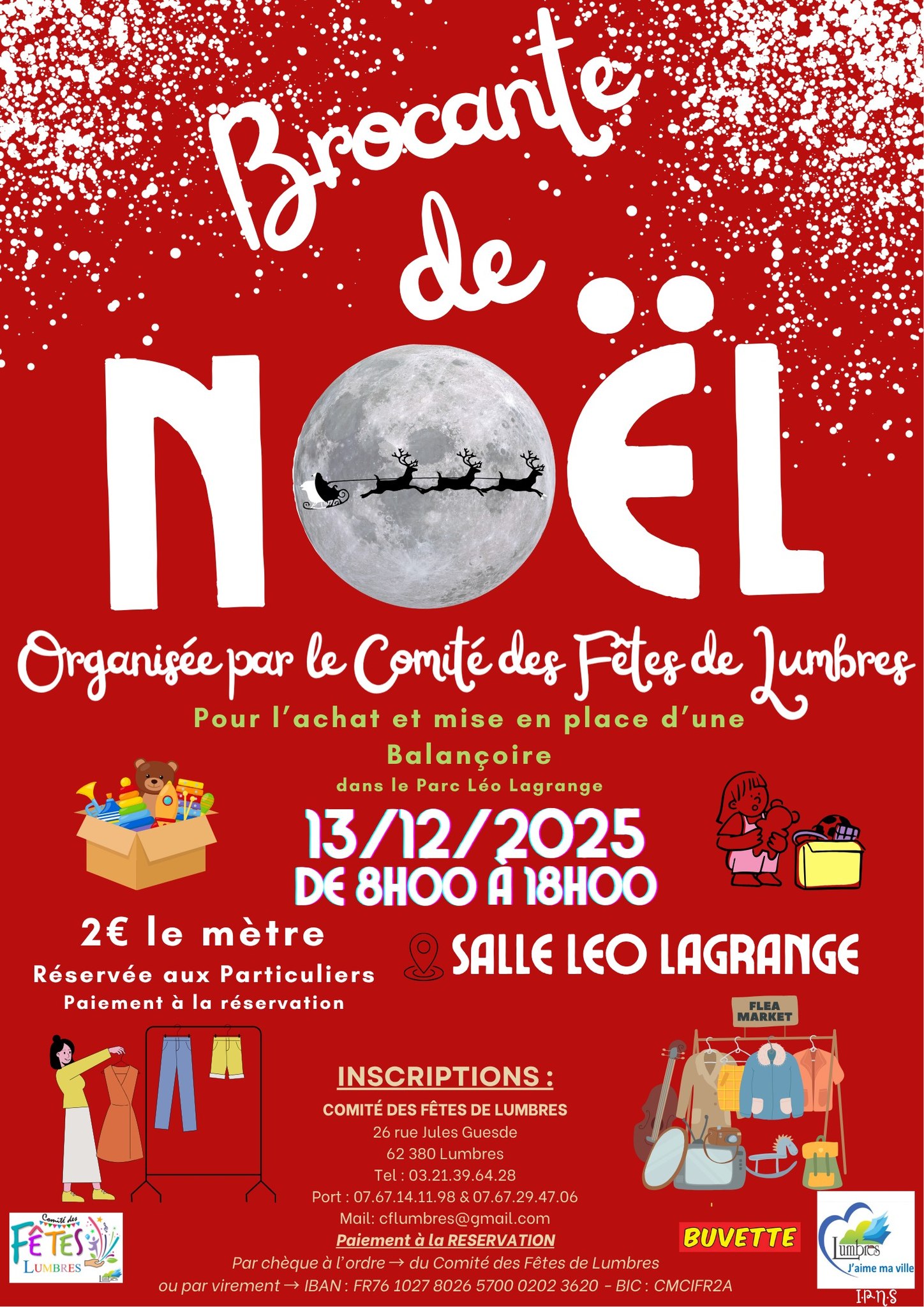 affiche Brocante de Noel à  Lumbres