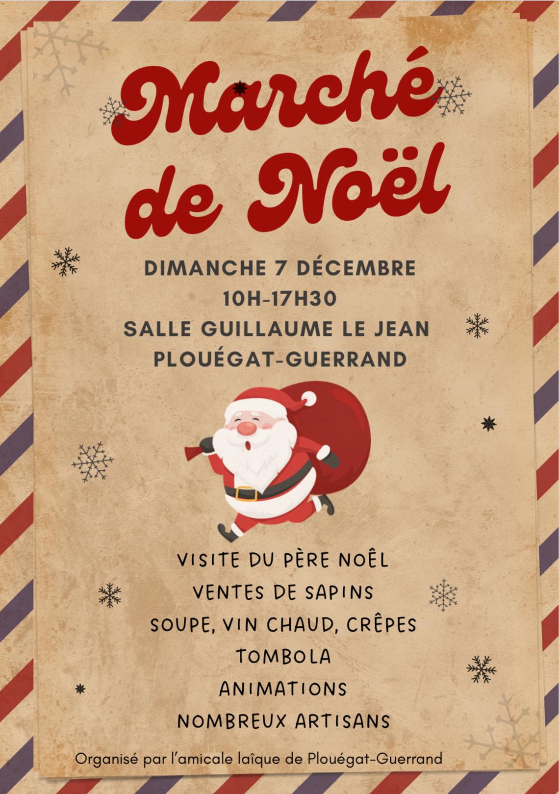 affiche Marché de Noël à  Plouégat-Guérand