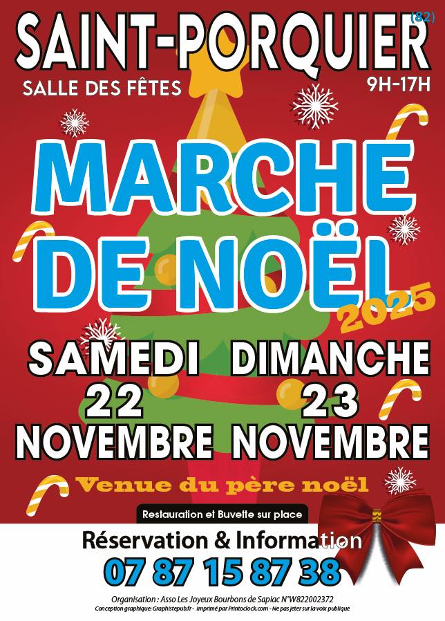 affiche Marché de Noël à  Saint-Porquier