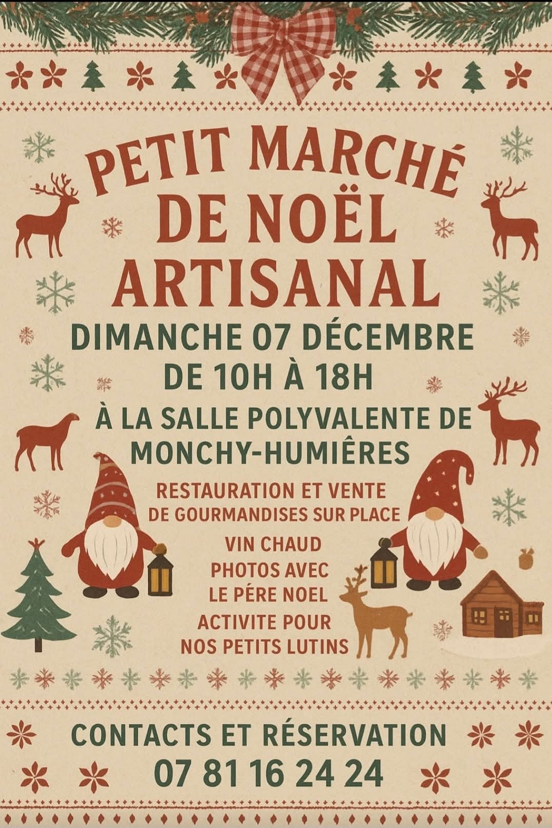 affiche Petit Marché de Noël Artisanal à  Monchy-Humières