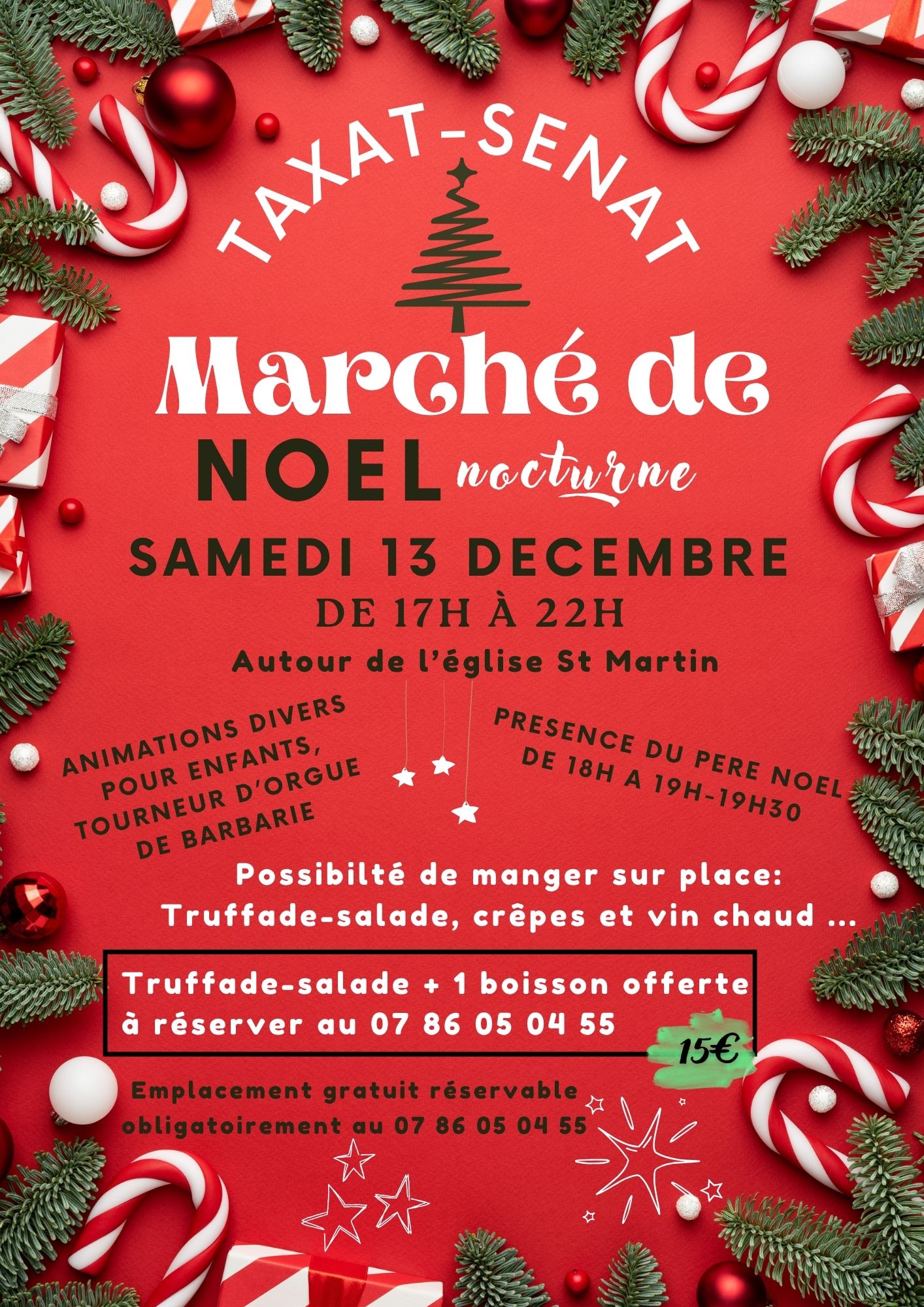 affiche Marché de Noël nocturne à Taxat-Senat