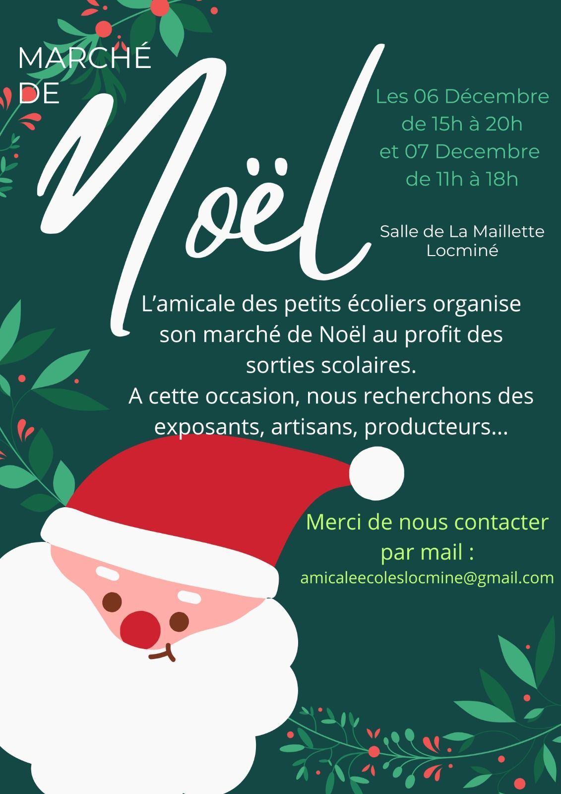 affiche Marché de Noël à  Locminé