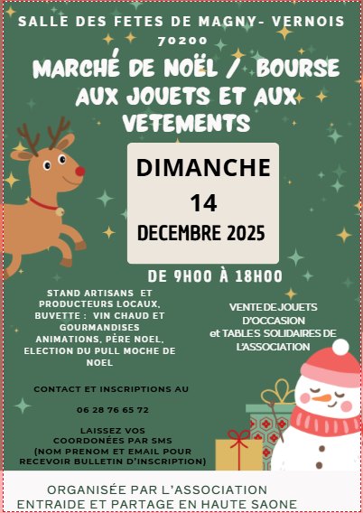 affiche Marché de Noël / Bourse aux jouets et aux vêtements à  Magny-Vernois