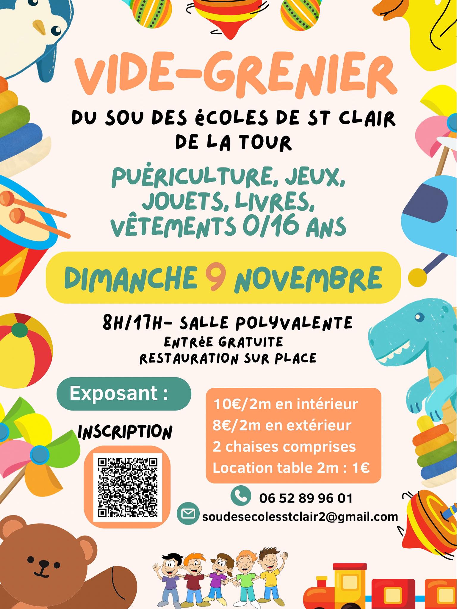affiche VIDE-GRENIER à  Saint-Clair-de-la-Tour