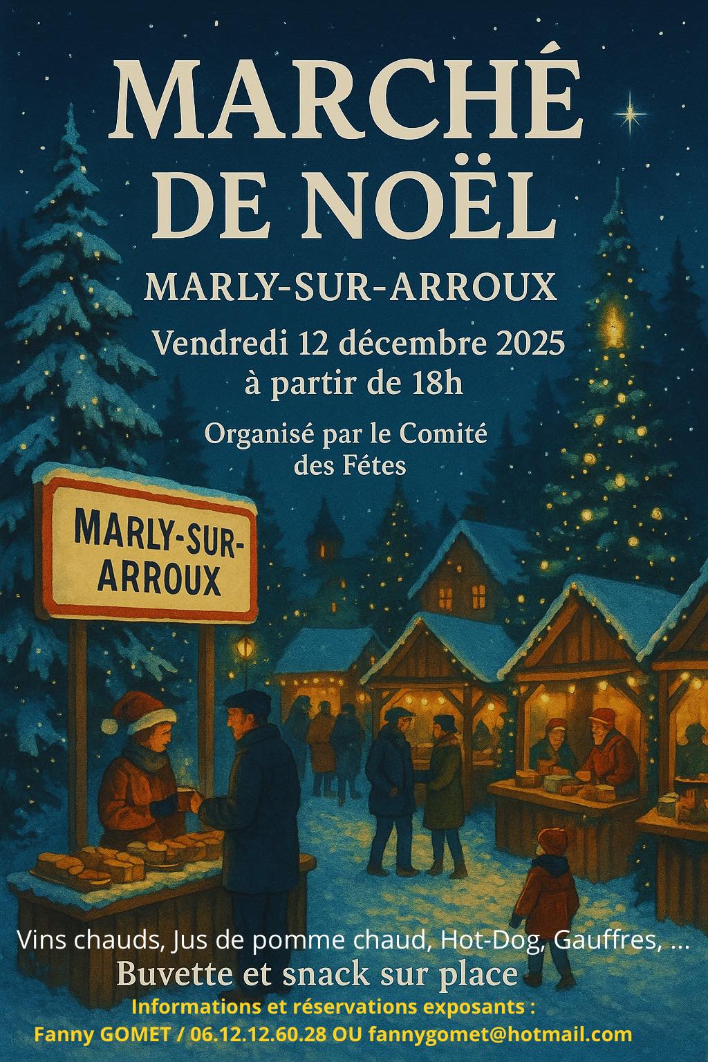 affiche Marché de Noël nocturne à  Marly-sur-Arroux