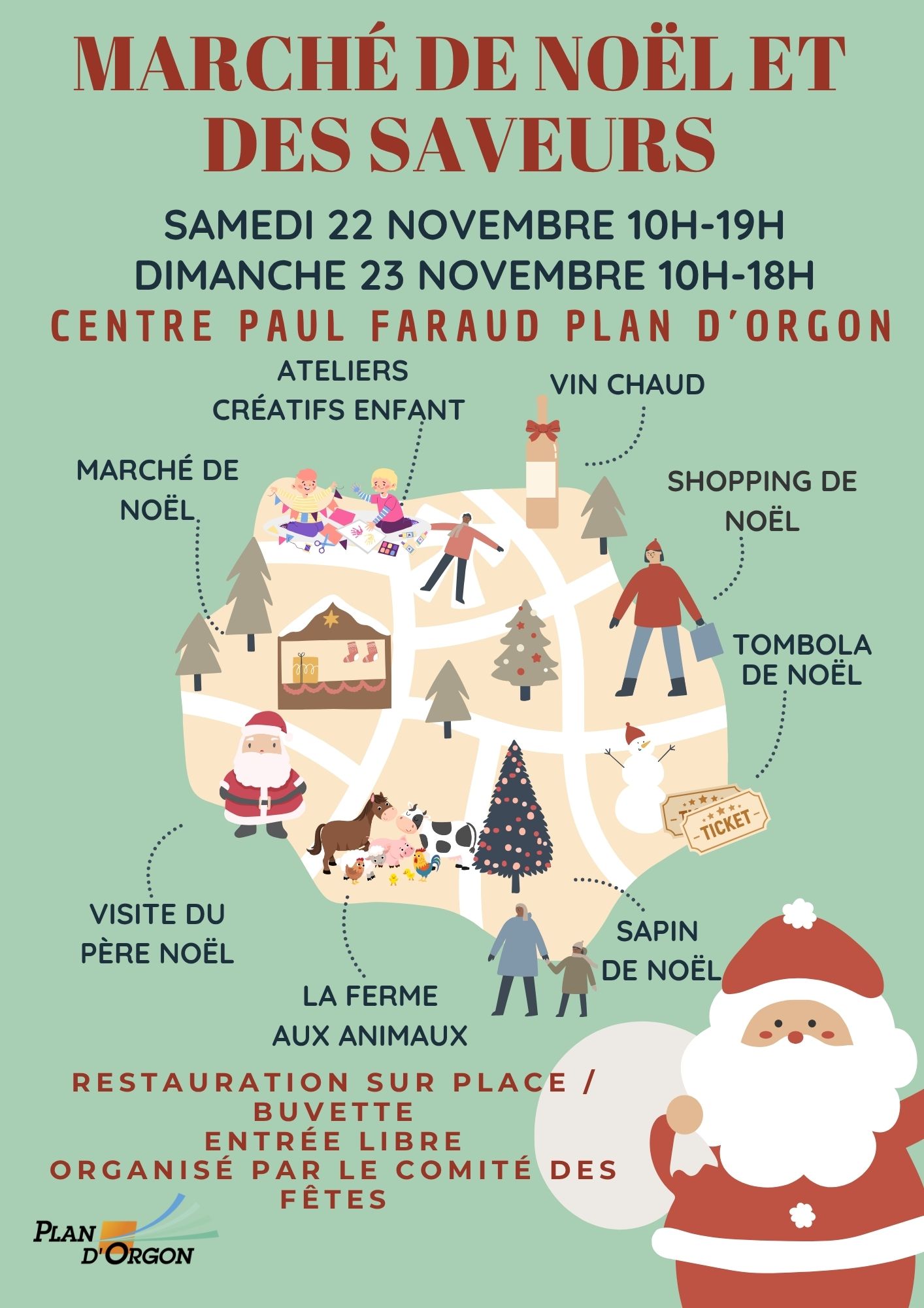 affiche Marché de Noël et des Saveurs à  Plan-d'Orgon