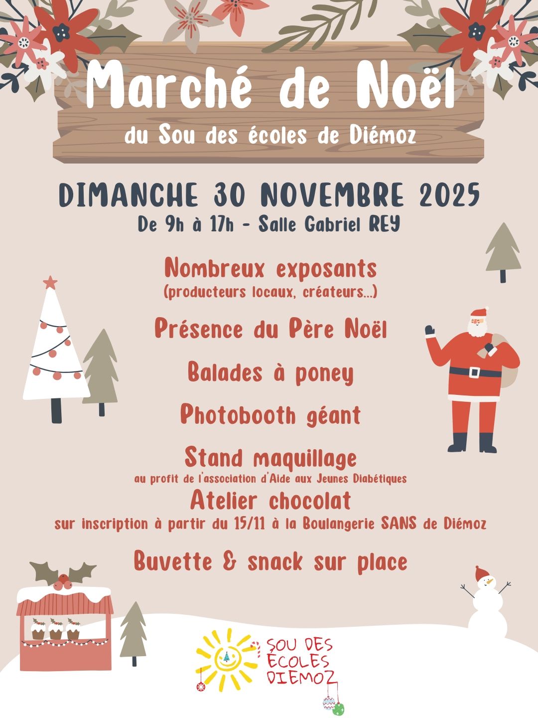 affiche Marché de Noël à  Diémoz