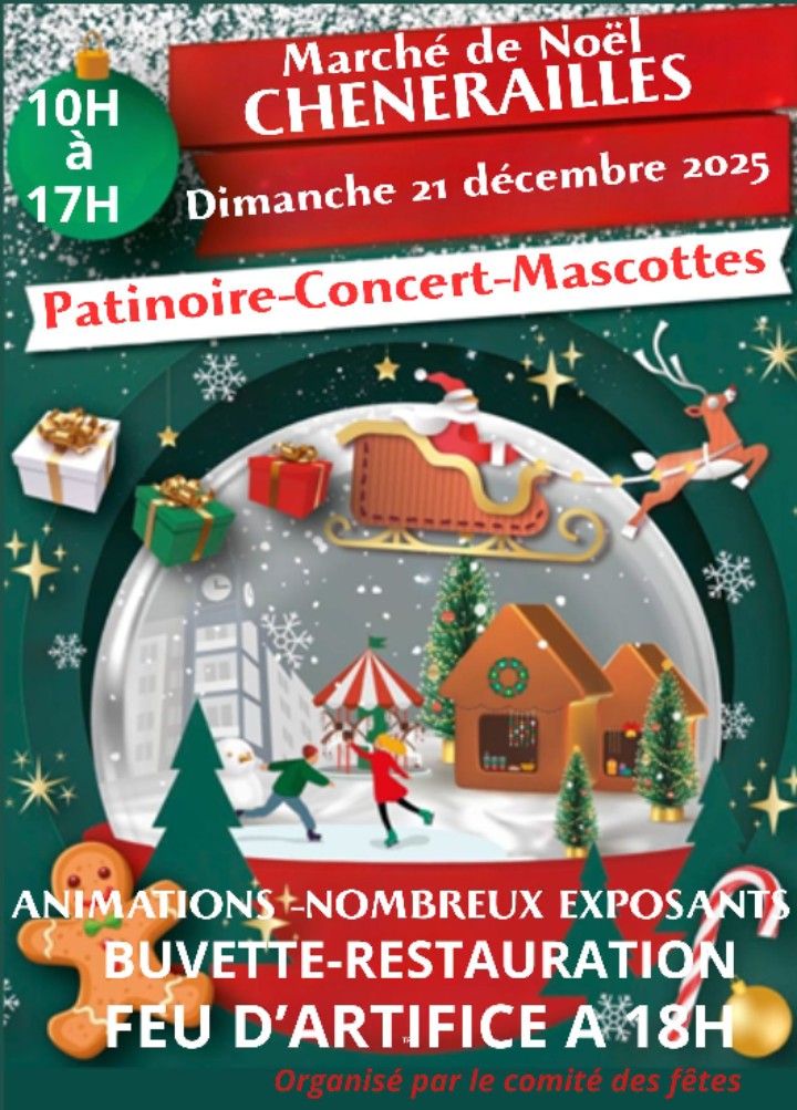affiche Marché de Noël Chénerailles à  Chénérailles