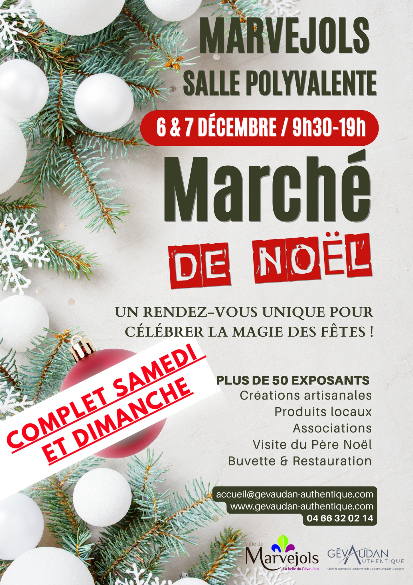 affiche Marché de Noël à  Marvejols