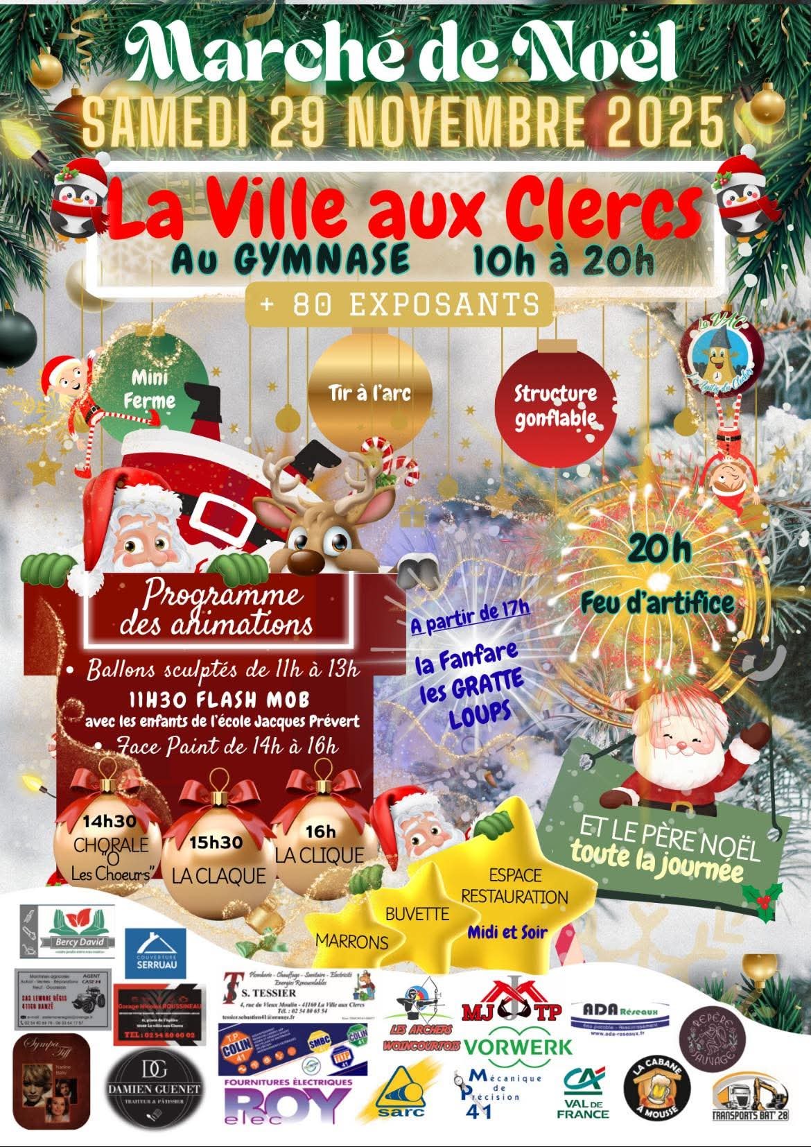 affiche Marché de Noël à La Ville-aux-Clercs