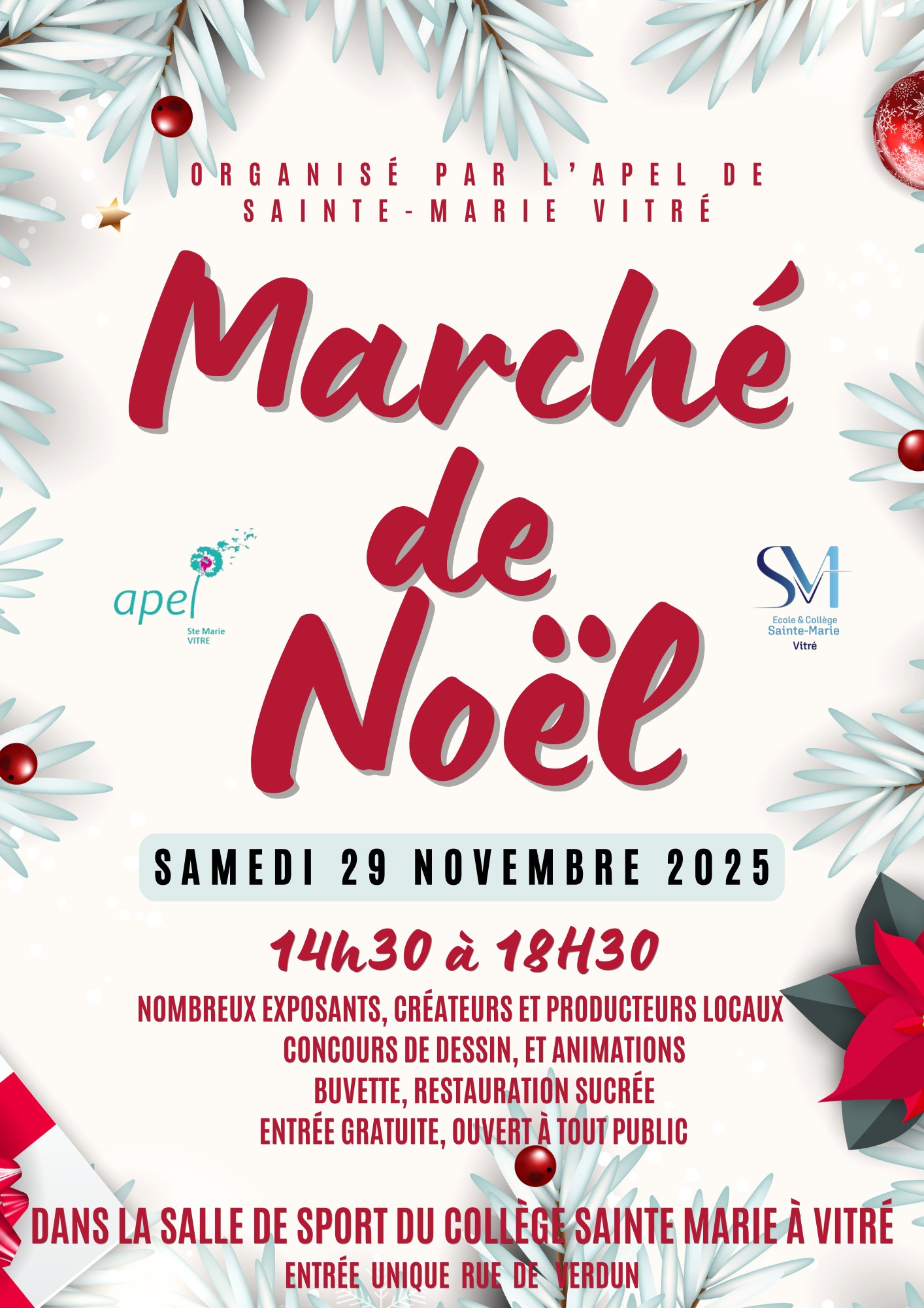 affiche Marché de Noël à  Vitré