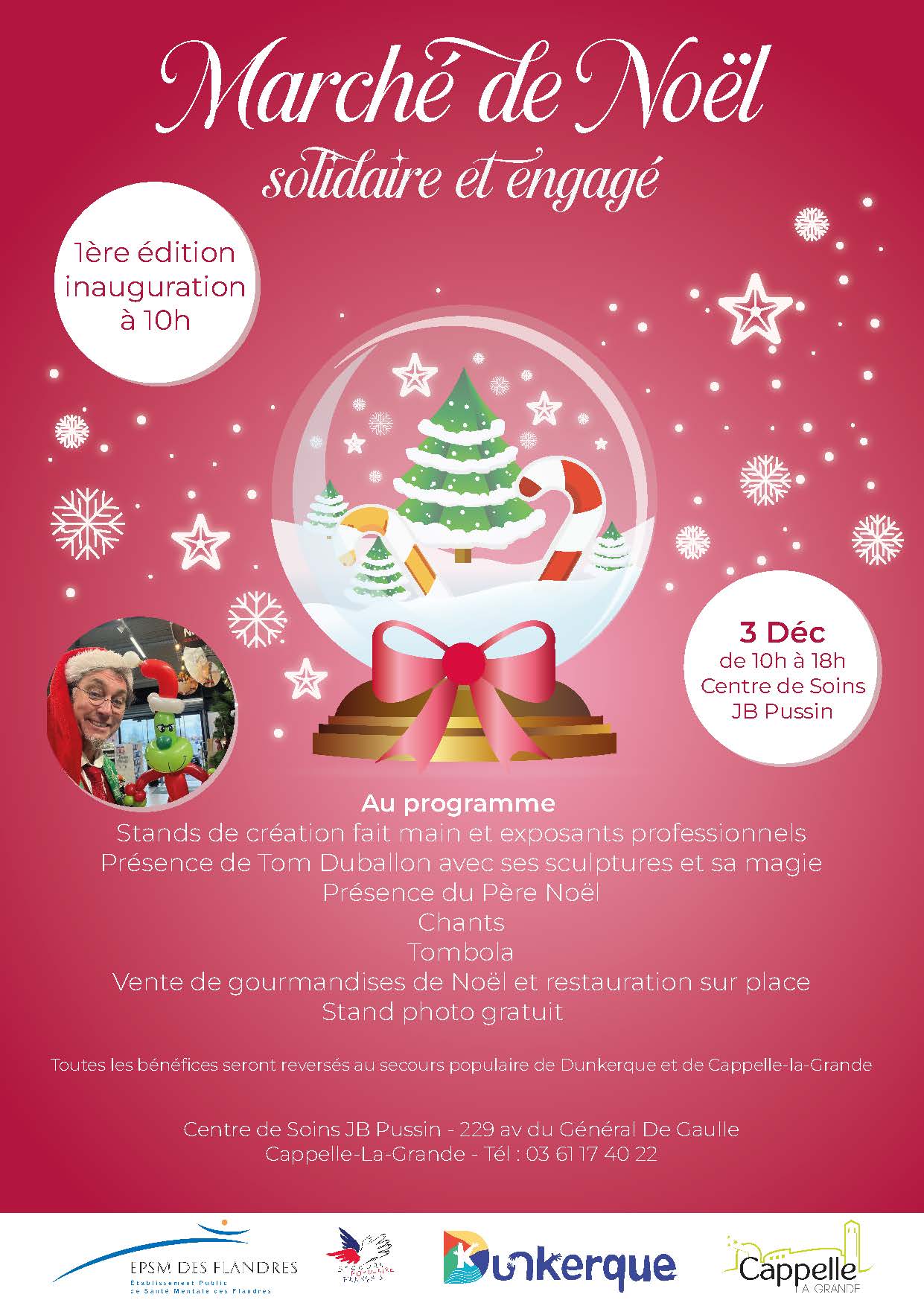 affiche Marché de Noël solidaire et engagé à Cappelle-la-Grande