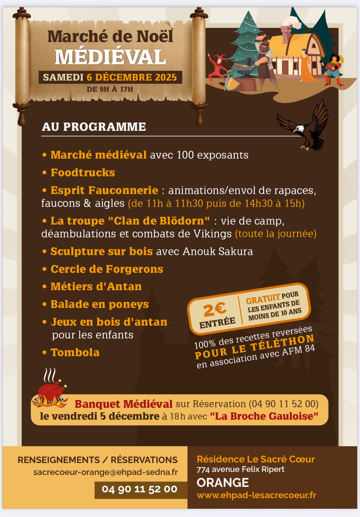 affiche Marché de Noël Médiéval à  Orange