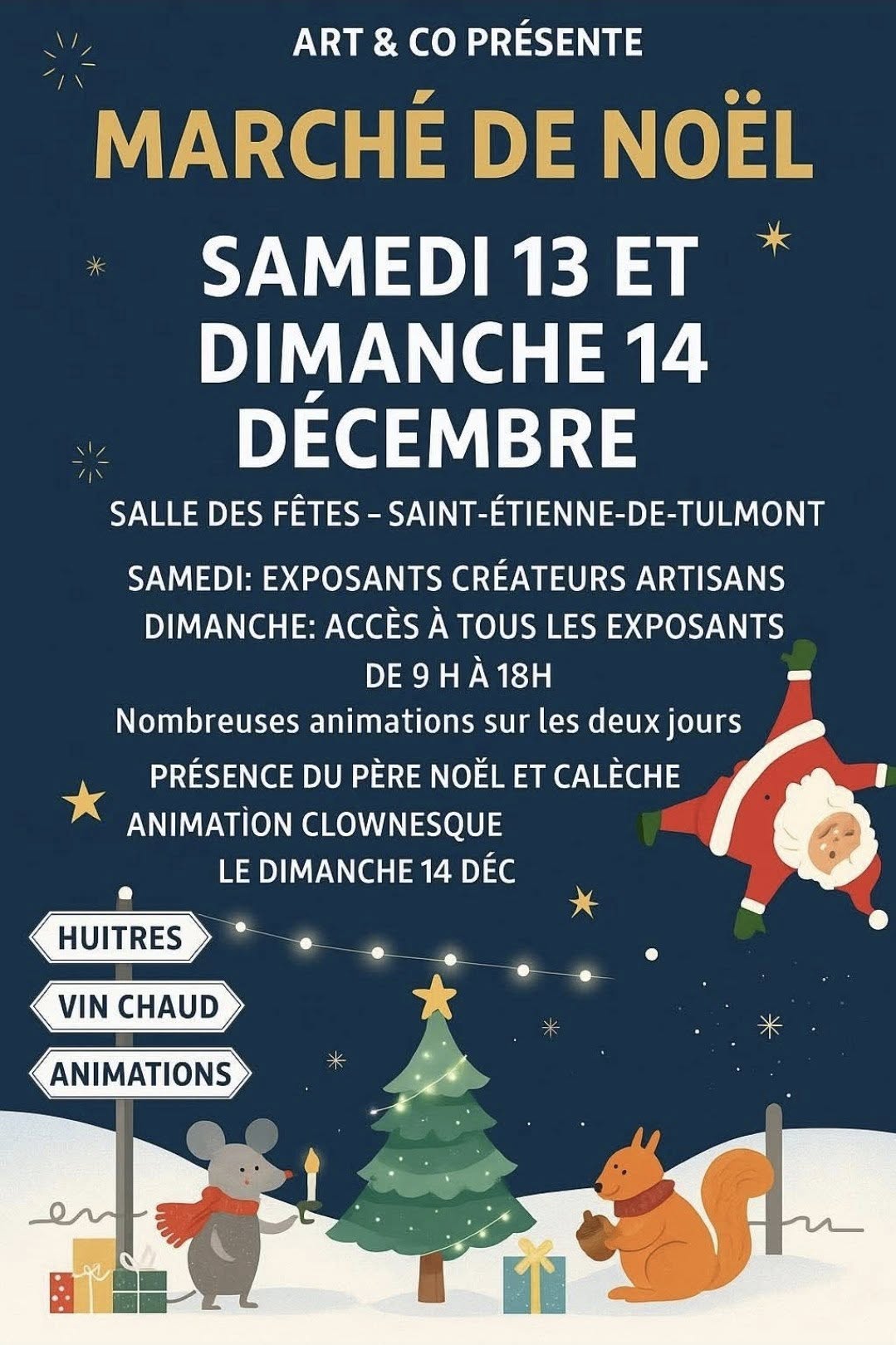 affiche Marché de Noël à  Saint-Etienne-de-Tulmont