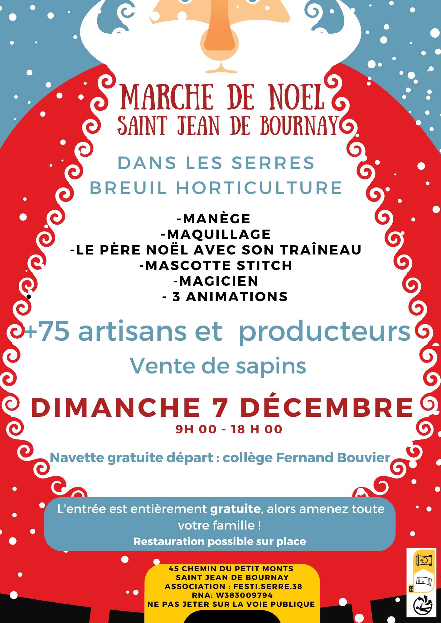 affiche Marché de Noel Breuil Horticulture à  Saint-Jean-de-Bournay