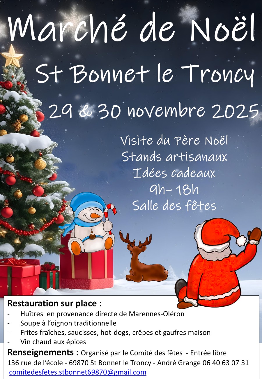 affiche Marché de Noël à  Saint-Bonnet-le-Troncy