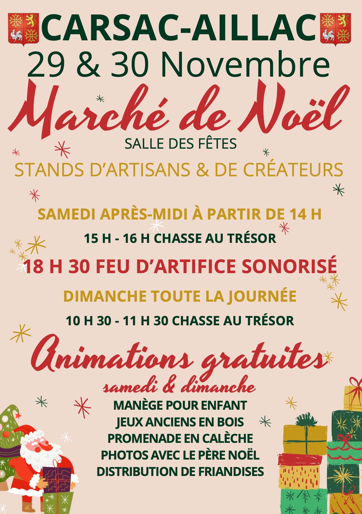 affiche Marché de Noël à Carsac-Aillac