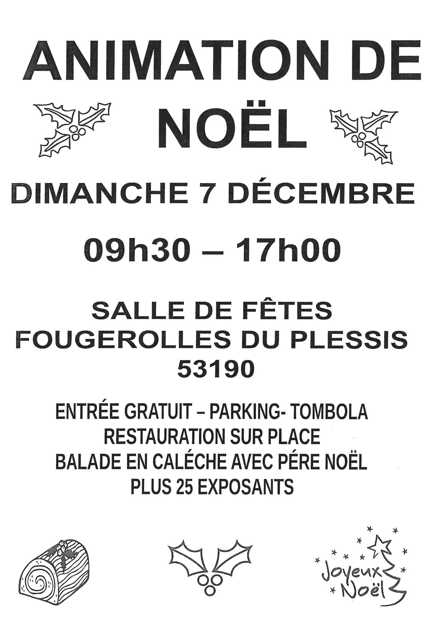 affiche Marché de Noël à  Fougerolles-du-Plessis