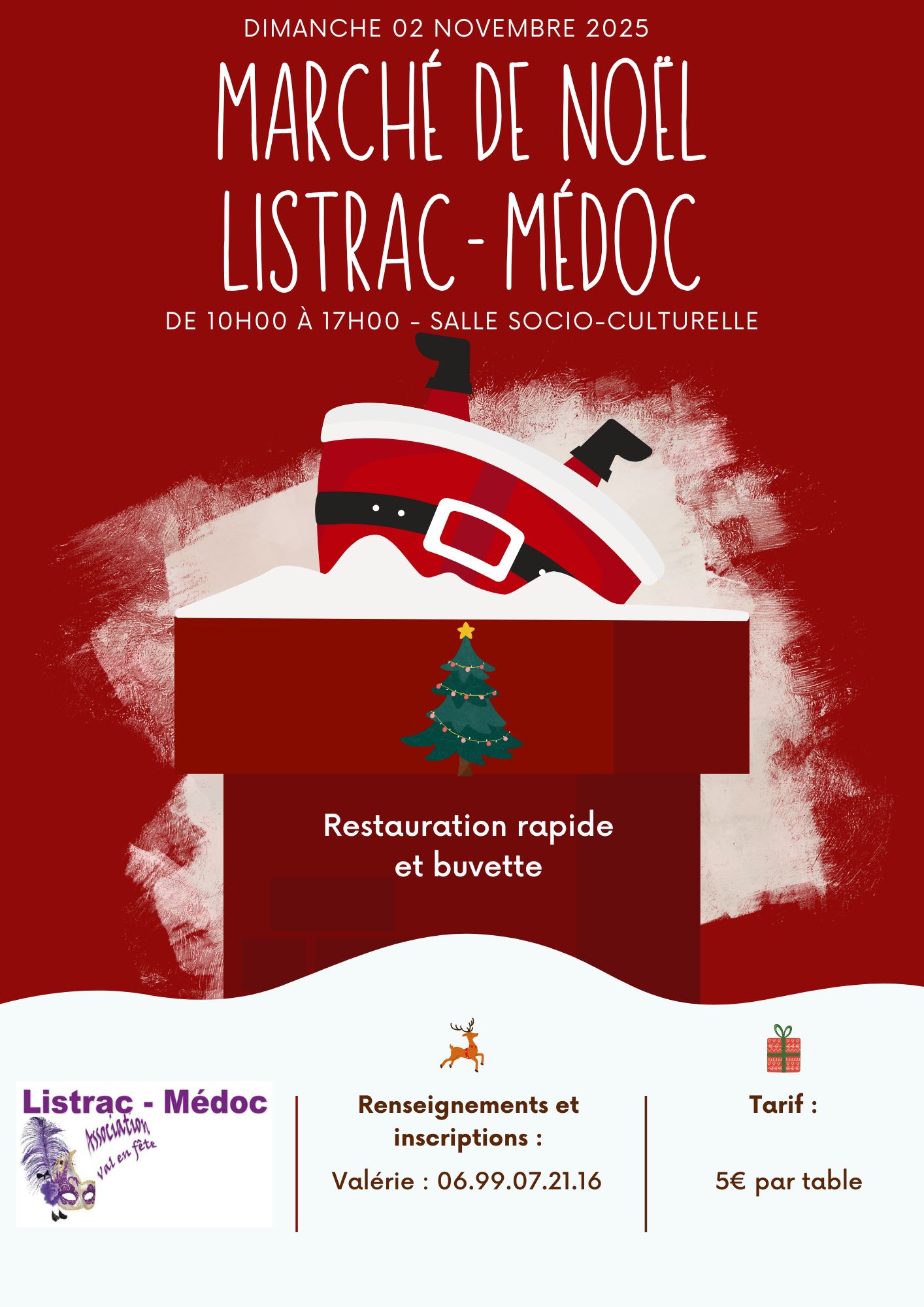 affiche Marché de Noël à  Listrac-Médoc