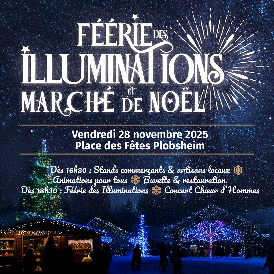 affiche Féérie des Illuminations Marché de Noël à  Plobsheim