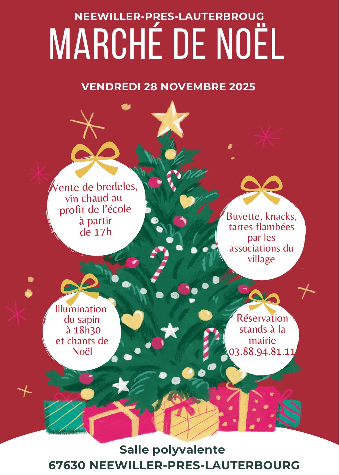affiche Marché de Noël à  Neewiller-près-Lauterbourg