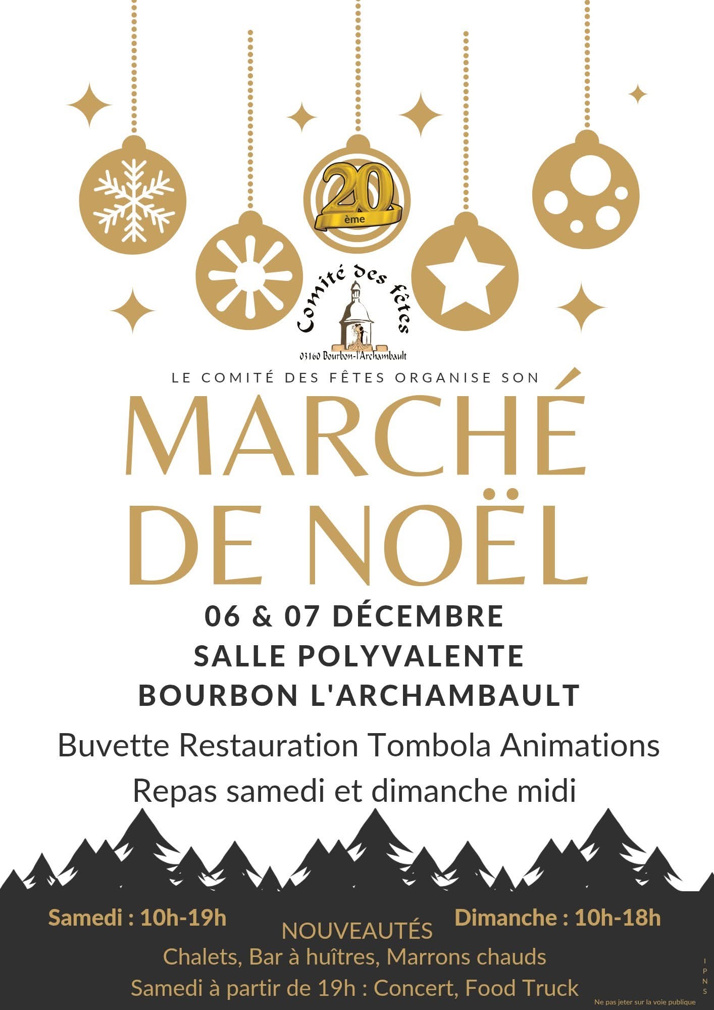 affiche Marché de Noël à  Bourbon-l'Archambault