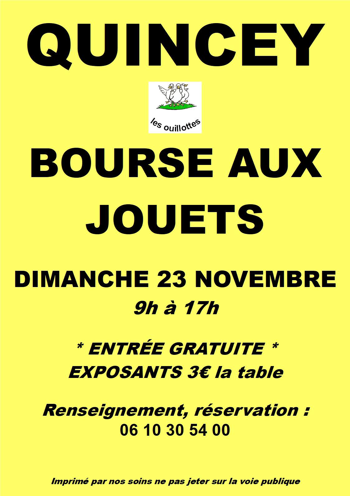 affiche Bourse aux Jouets à  Quincey