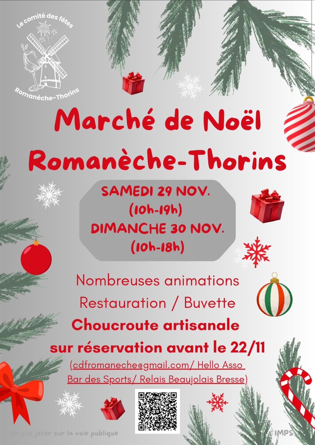 affiche Marché de Noël à  Romanèche-Thorins