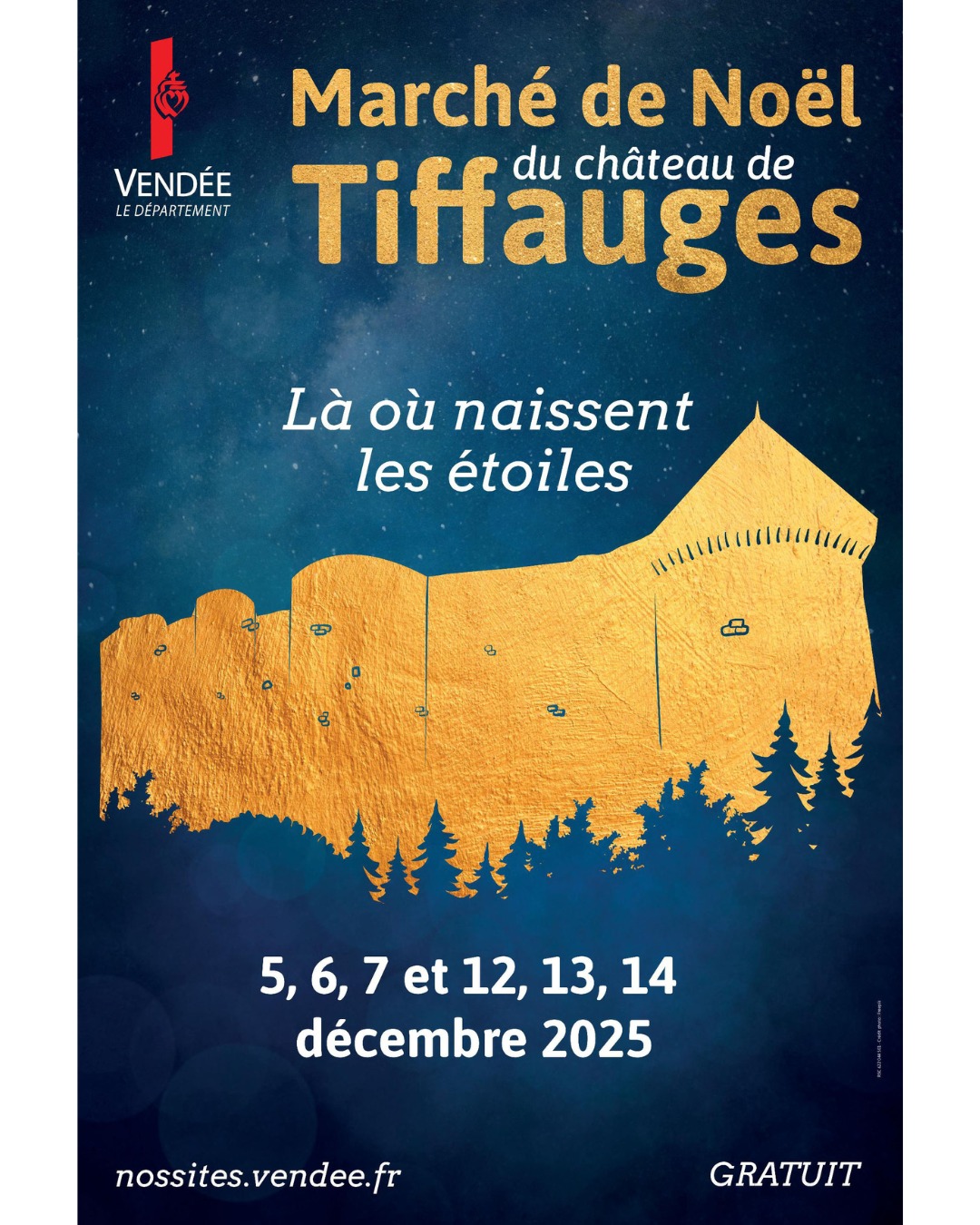 affiche Marché de Noël du château de Tiffauges à Tiffauges