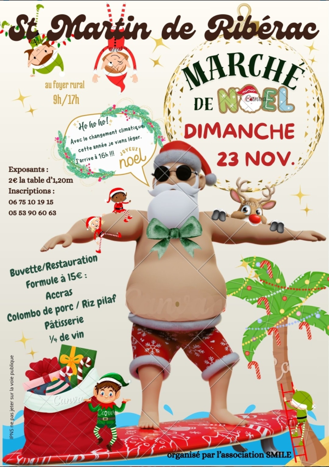 affiche Marché de Noël à  Saint-Martin-de-Ribérac
