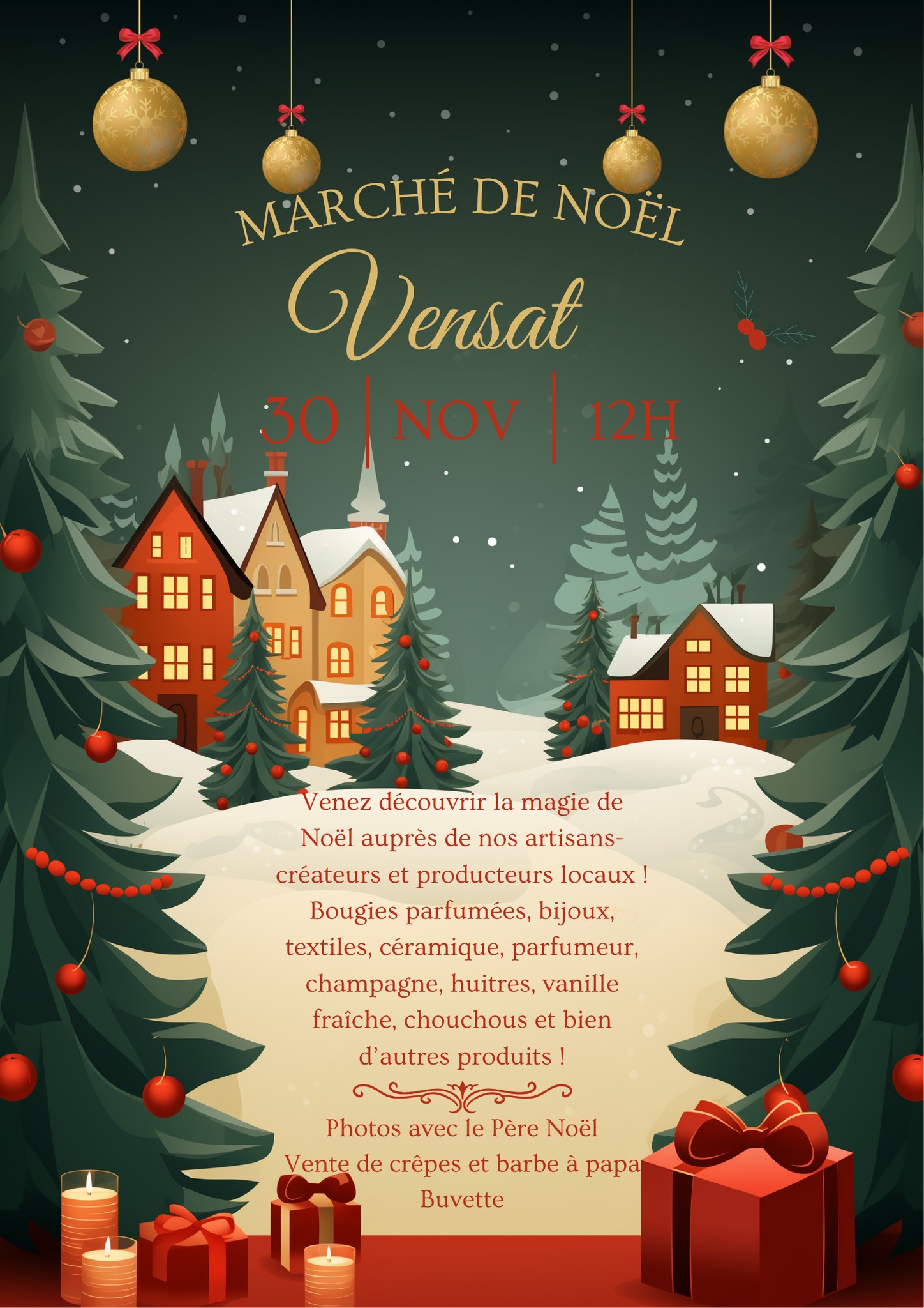 affiche Marché de Noël à  Vensat