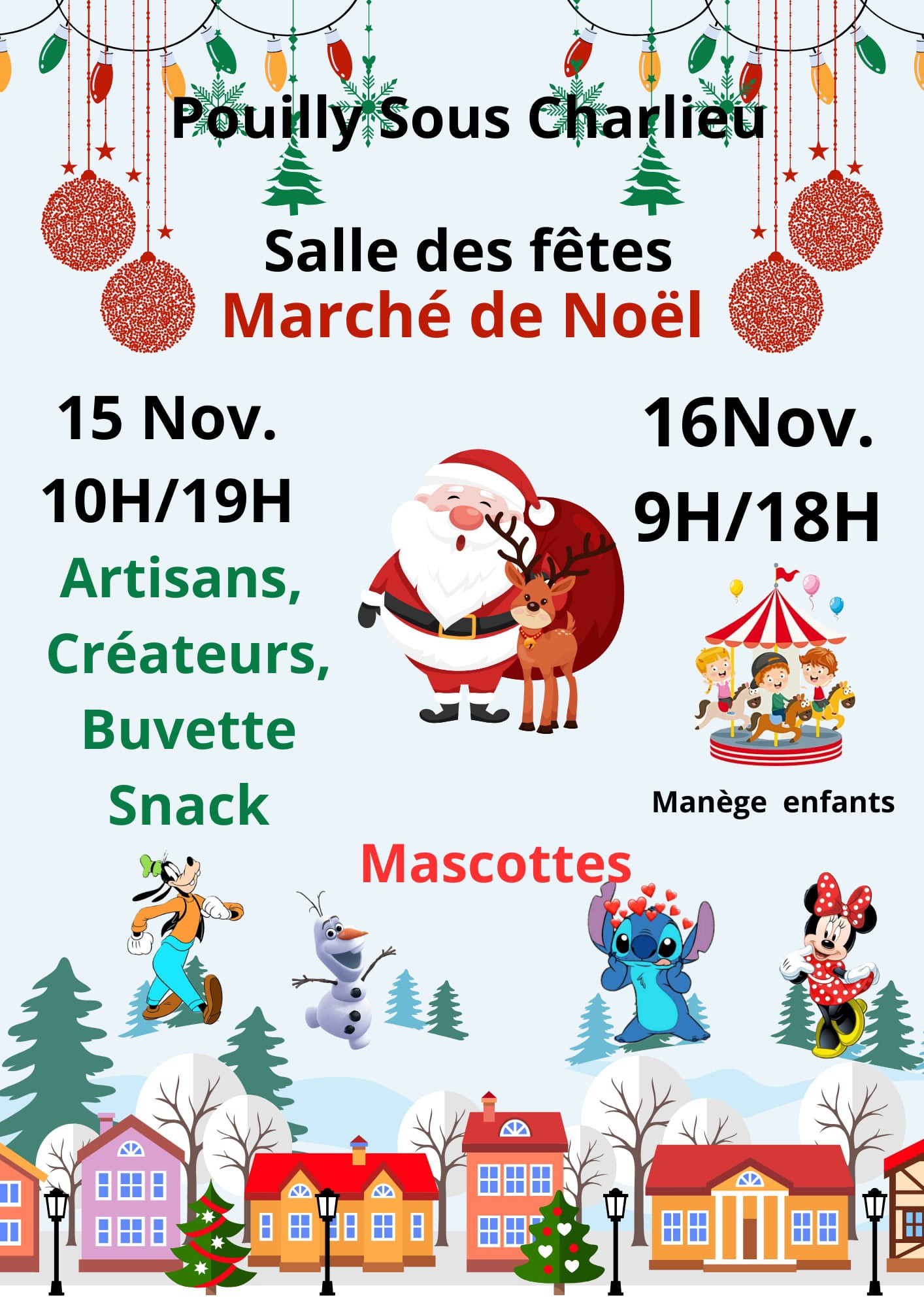 affiche Marché de Noël à  Pouilly-sous-Charlieu