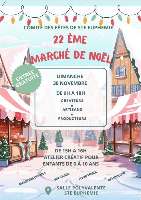affiche Marché de Noël à Sainte-Euphémie