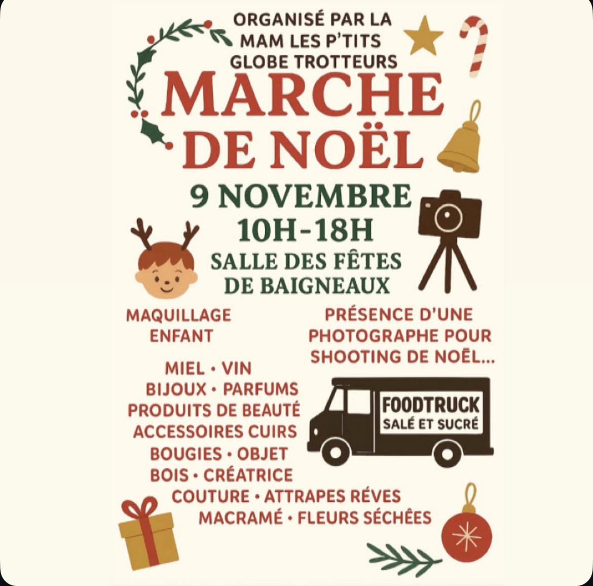 affiche Marché de Noël à  Baigneaux