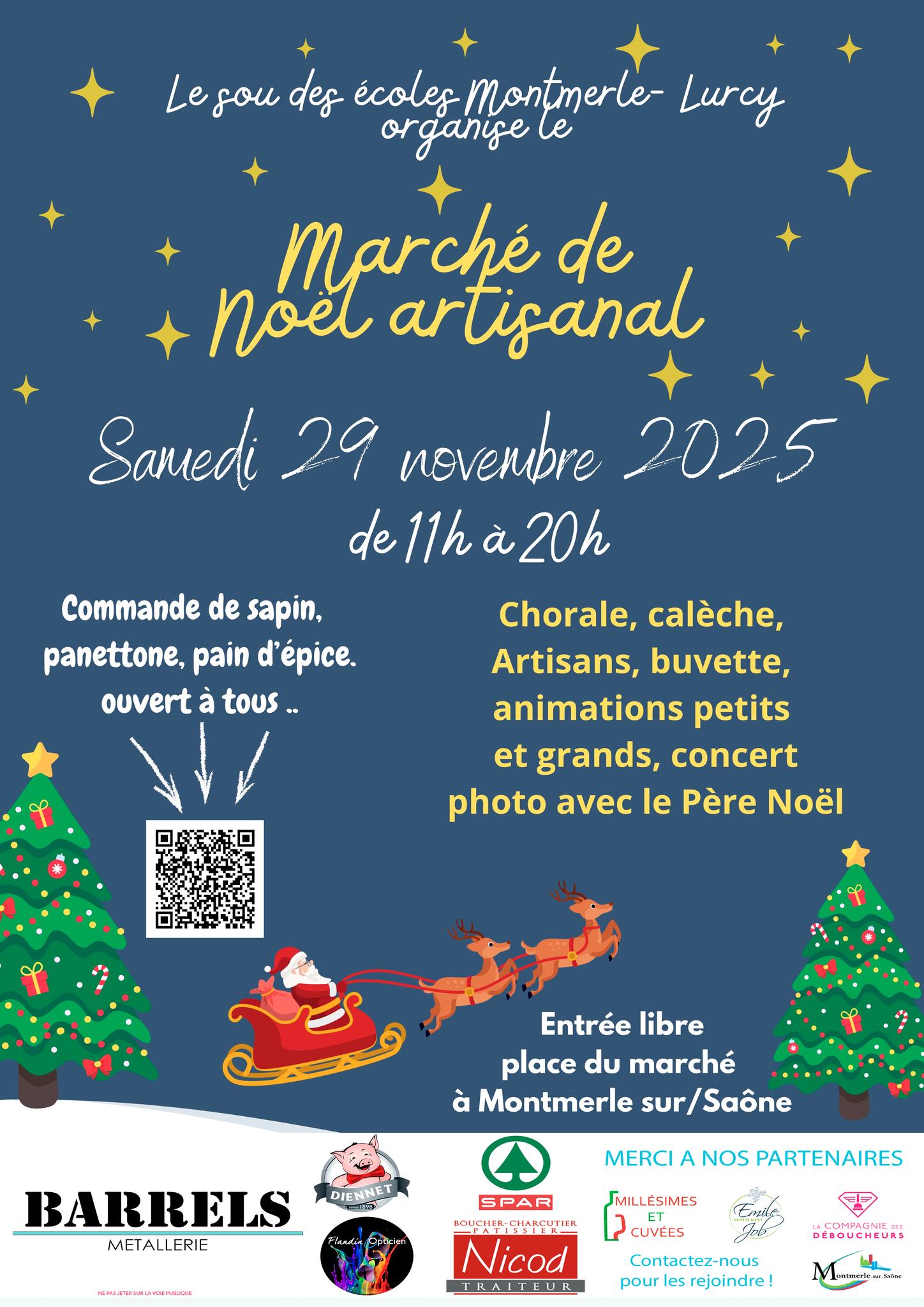 affiche Marché de Noël artisanal à  Montmerle-sur-Saône