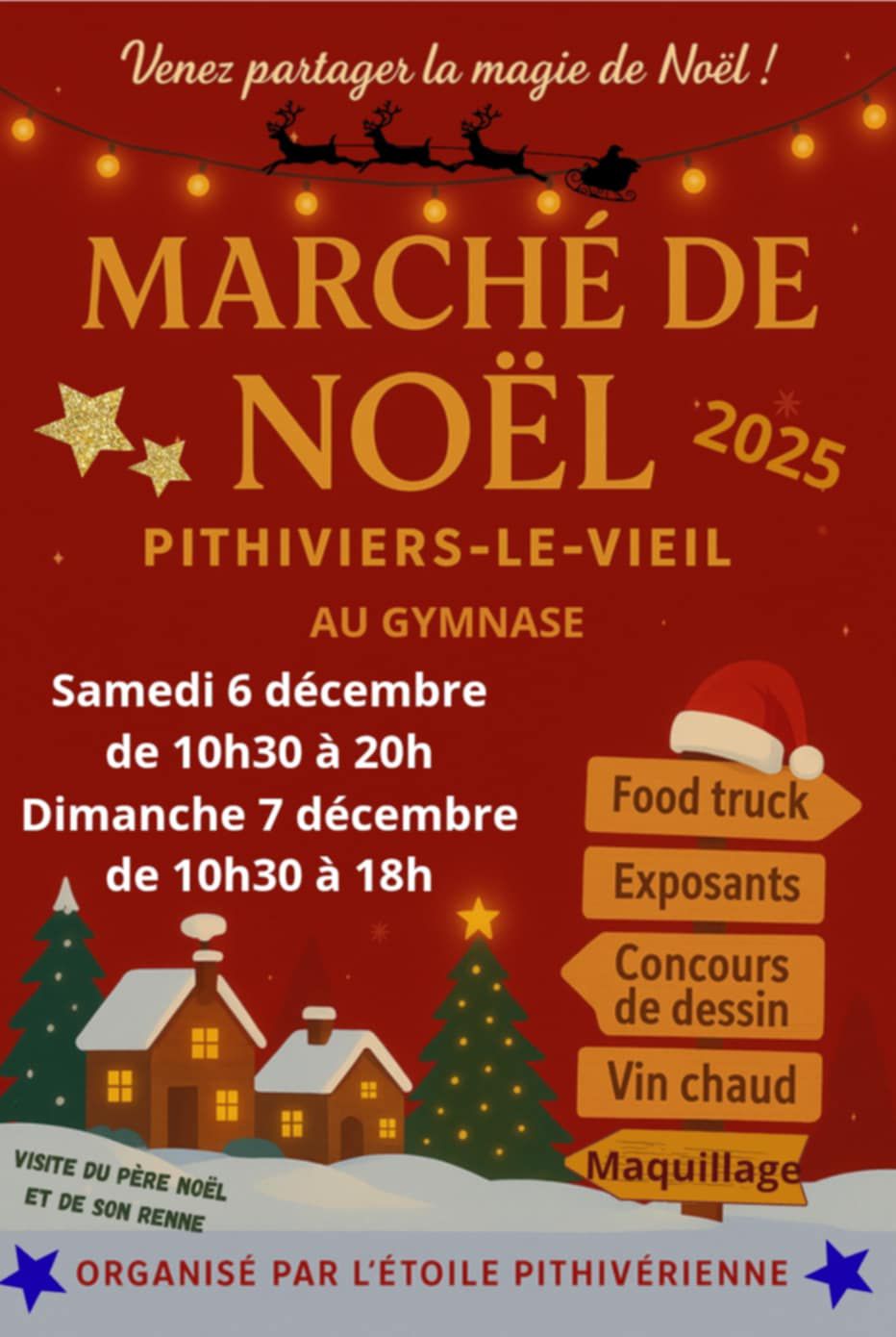 affiche Marché de Noël à  Pithiviers-le-Vieil