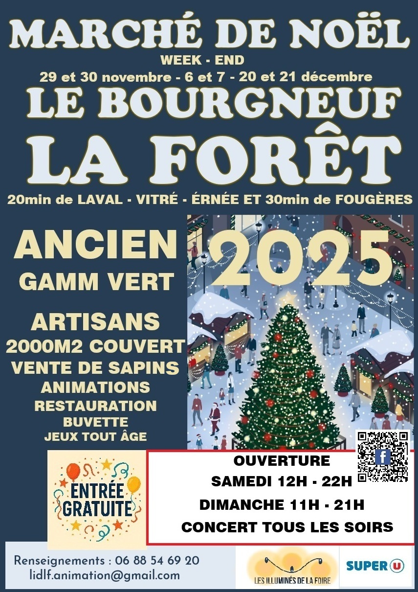 affiche Marché de Noël à Le Bourgneuf-la-Forêt