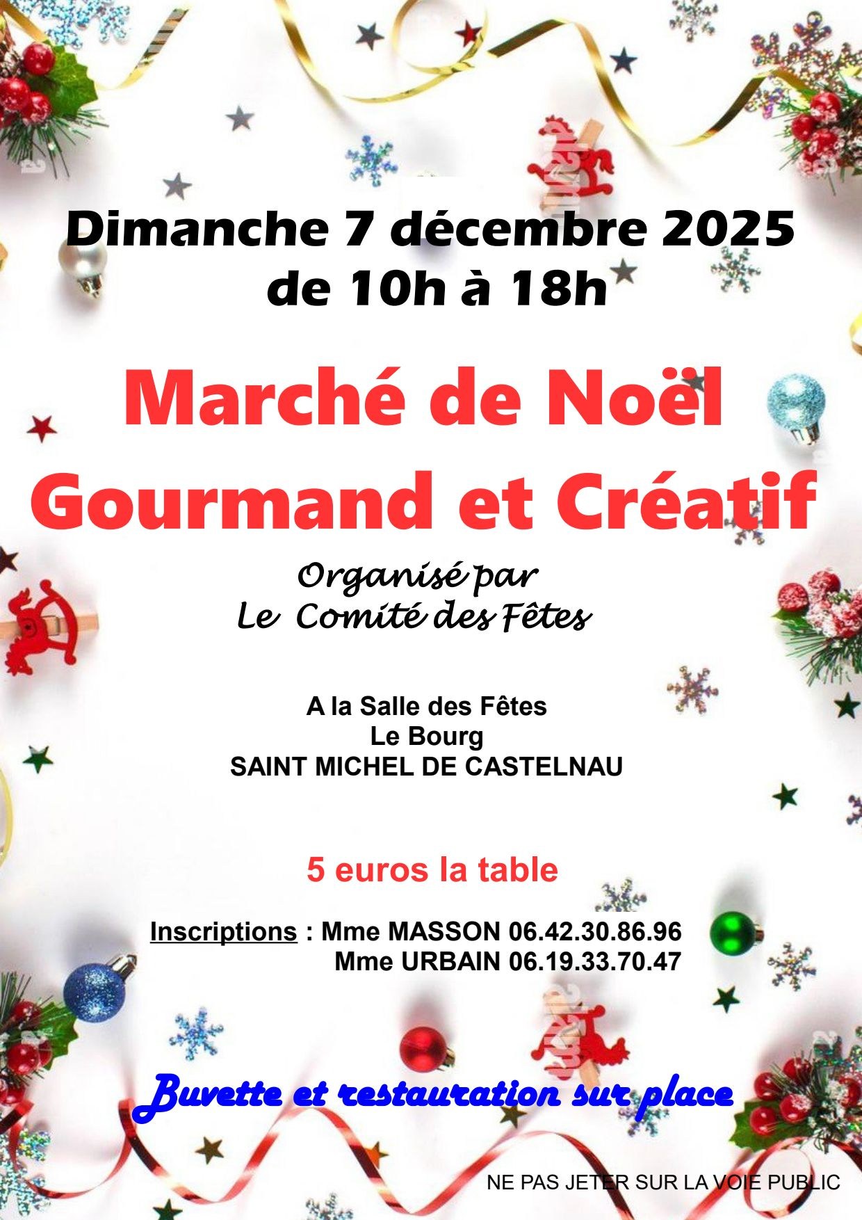 affiche Marché de Noël Gourmand et Créatif à  Saint-Michel-de-Castelnau