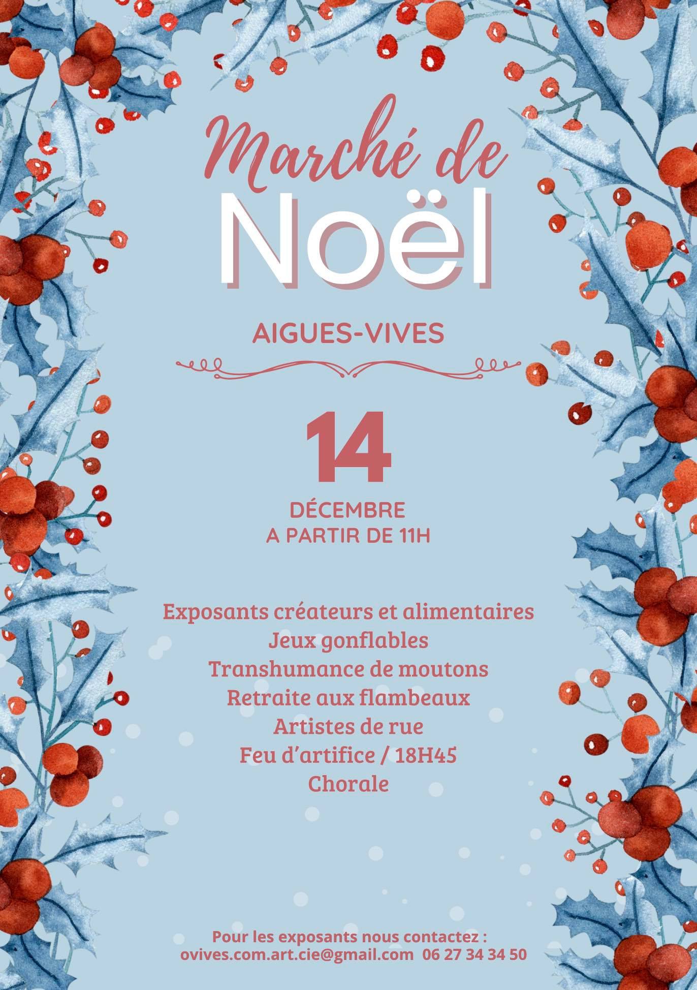 affiche Marché de Noël à  Aigues-Vives