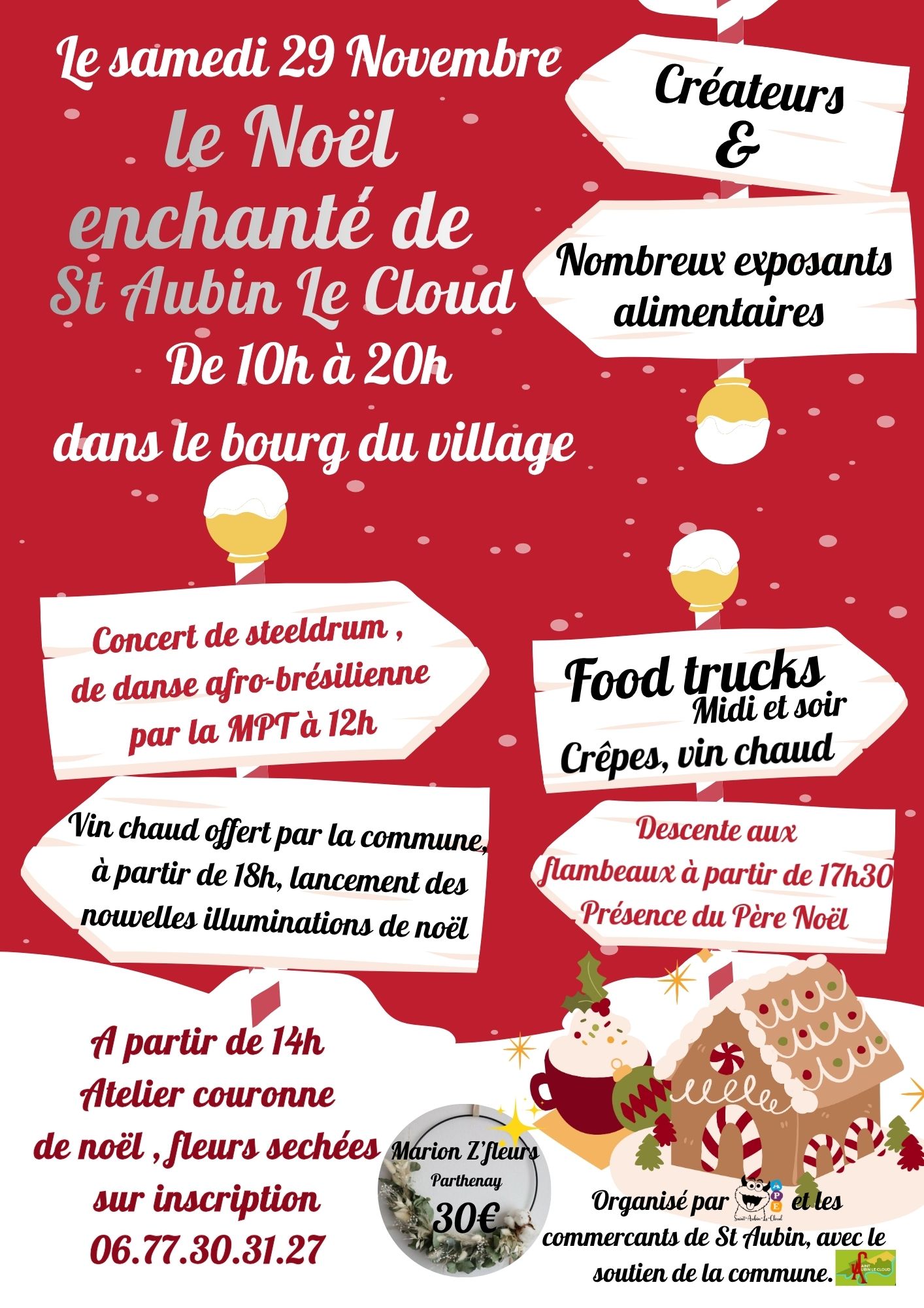 affiche Le Noel enchante de St Aubin Le Cloud à  Saint-Aubin-le-Cloud
