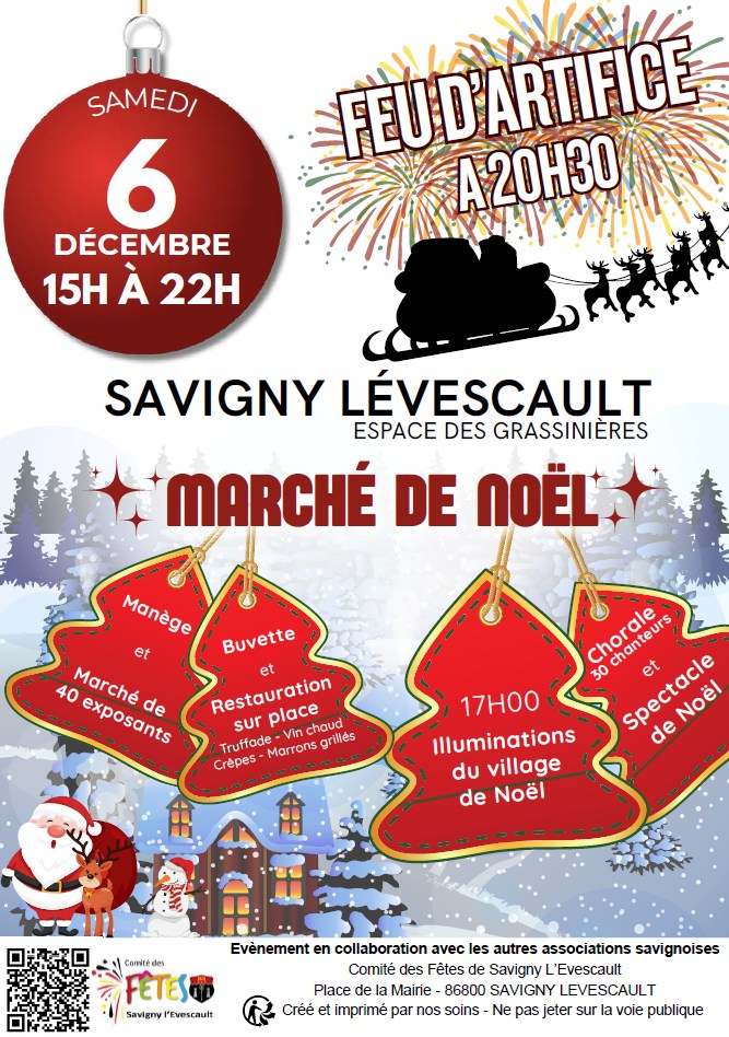 affiche Marché de Noël à Savigny-Lévescault