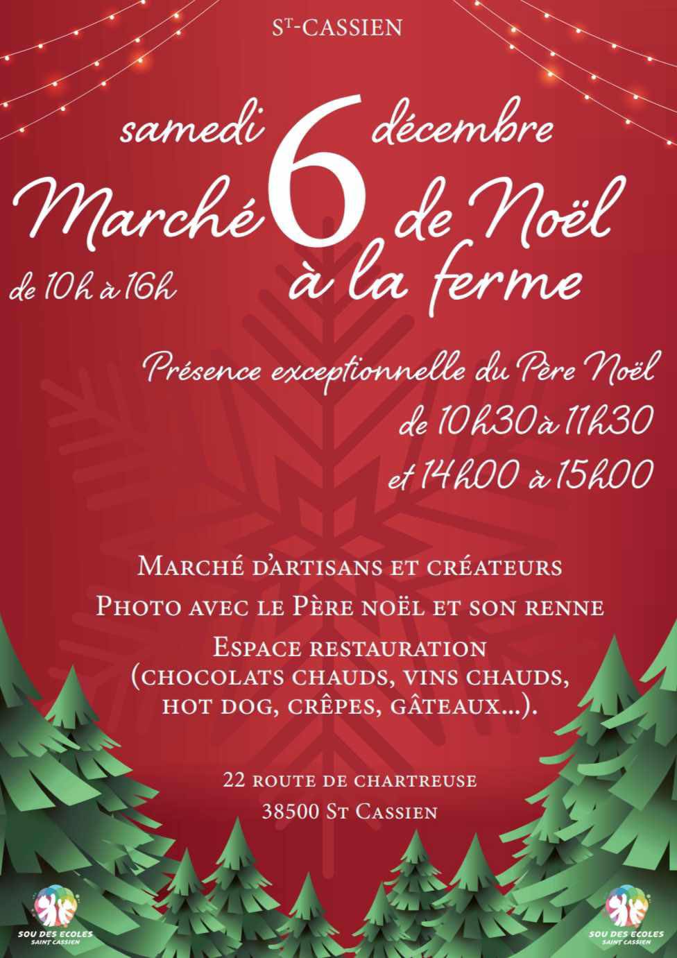 affiche Marché de Noël à la ferme à  Saint-Cassien
