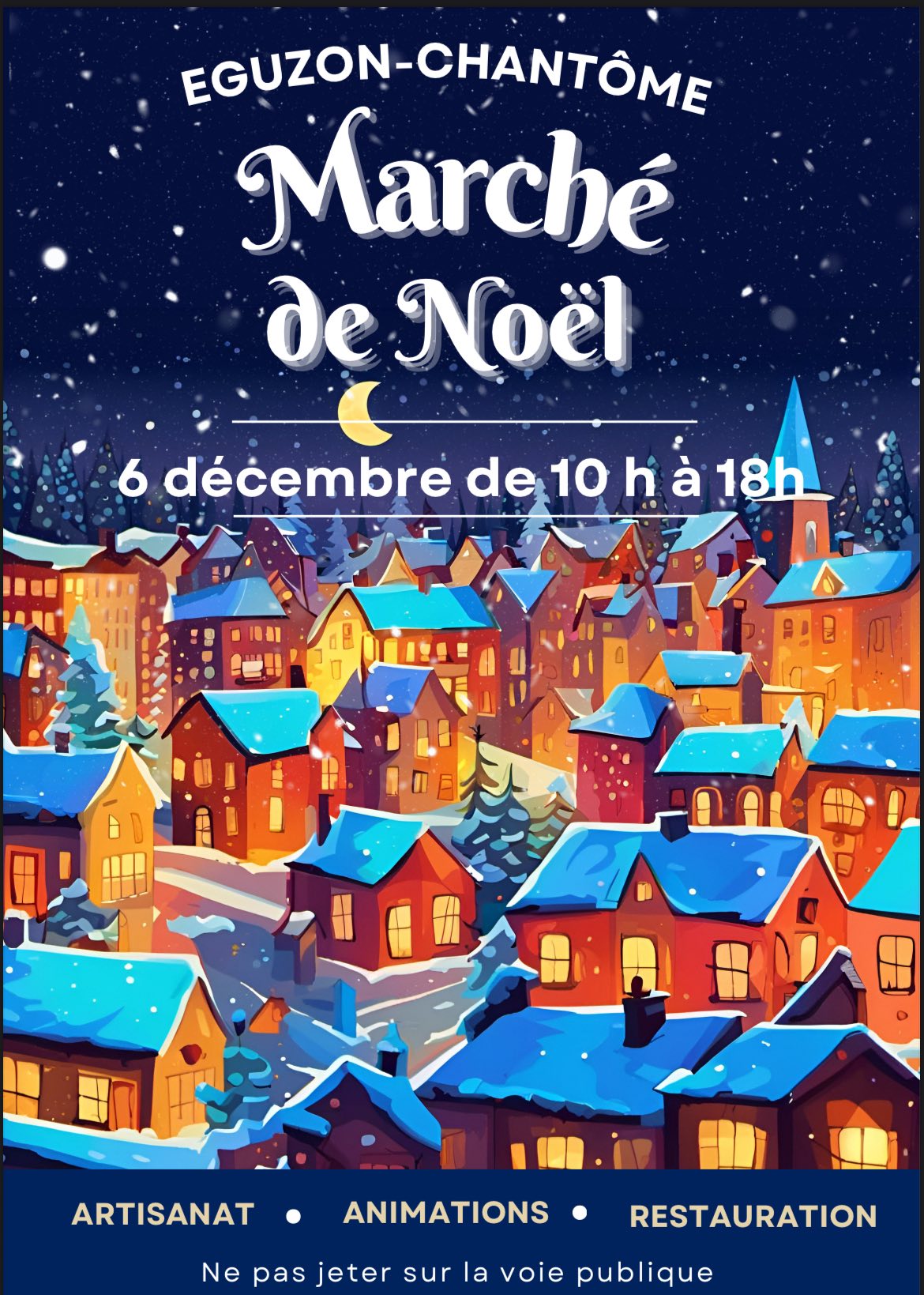 affiche Marché de Noël à  Éguzon-Chantôme